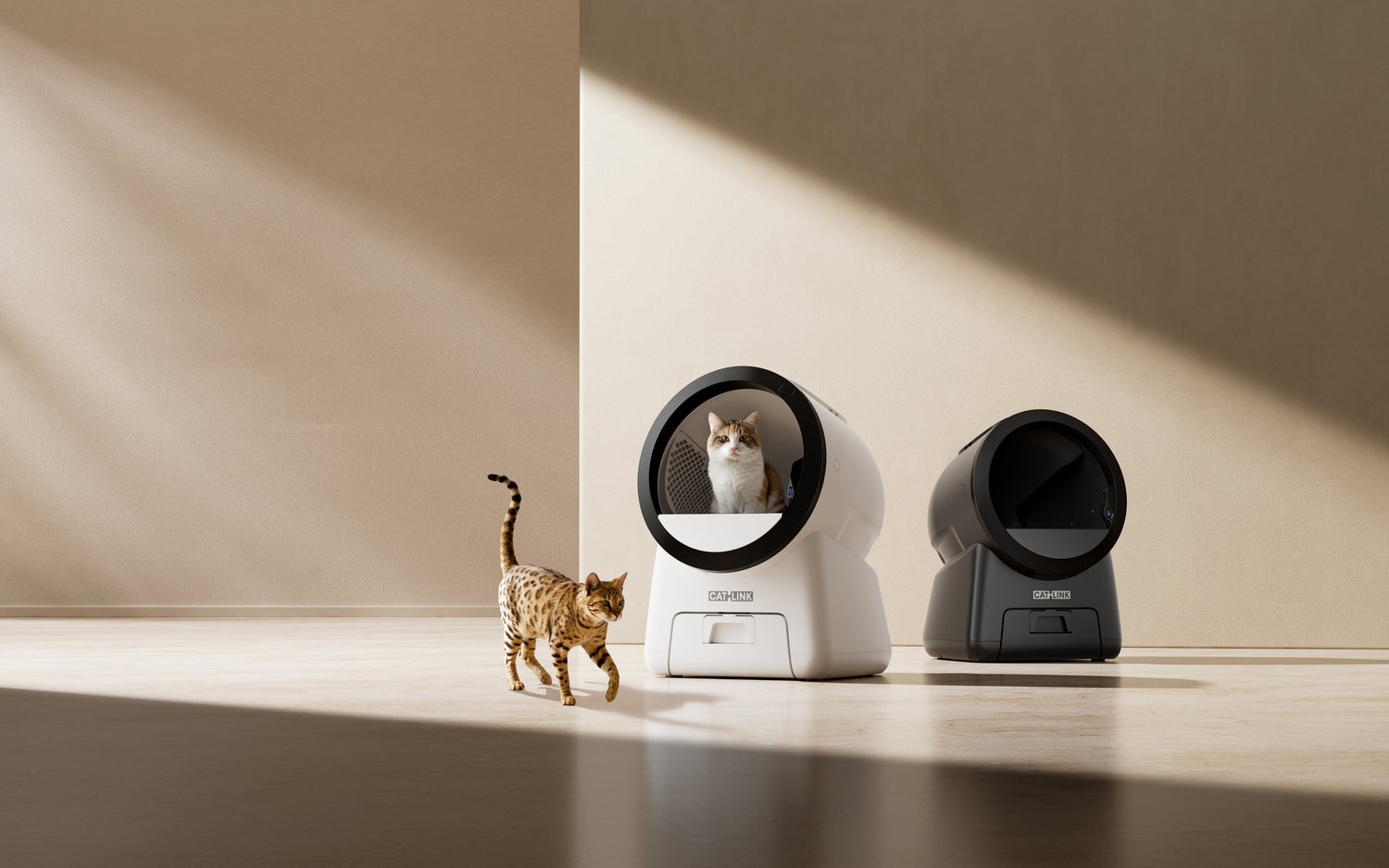 CATLINK C07 och OPEN X08 automatisk kattlåda hemma miljö